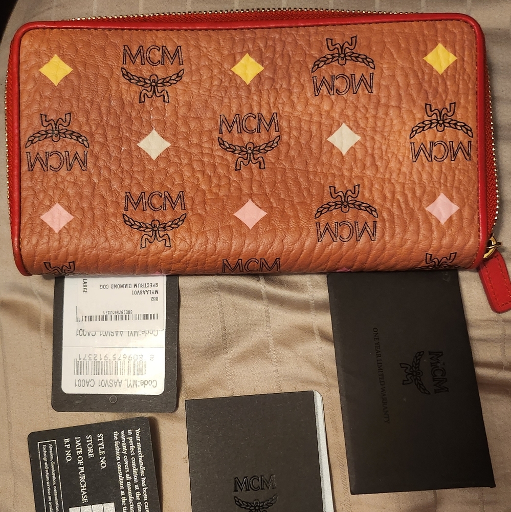 Authentic Like New MCM Zip Wallet